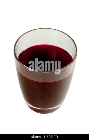 Fresh beet root fruit juice in drink glass isolated on white background objects with clipping paths Stock Photo