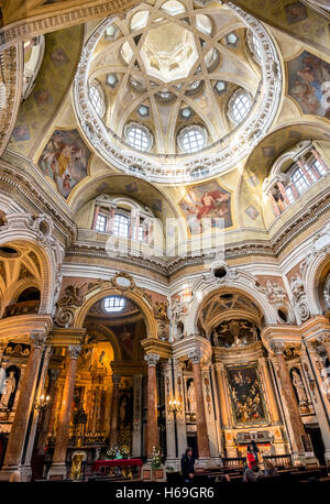 Royal Church of San Lorenzo interior in Turin, Italy. Stock Photo