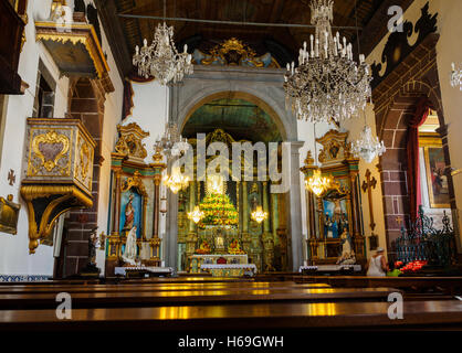 Interior view of the Monte Church Igreja De Nossa Senhora Do Monte on the Portuguese island of Madeira Stock Photo