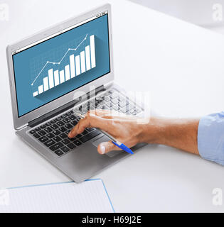 businessman with laptop computer working at office Stock Photo