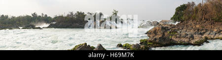 Khone Phapheng Waterfalls, Mekong River, Laos, Asia Stock Photo