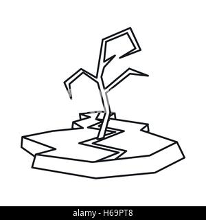 Drought icon, outline style Stock Vector