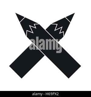 Two crossed pencils icon, simple style Stock Vector