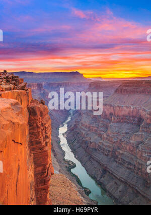 sunrise over the colorado river at toroweap overlook in grand canyon national park, arizona Stock Photo