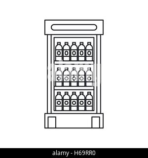 Fridge with refreshments drinks icon Stock Vector