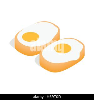 Korean dish with eggs icon, isometric 3d style Stock Vector