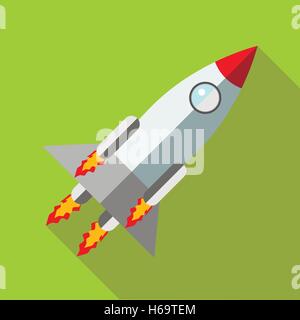 Rocket launch icon in flat style icon, flat style Stock Vector