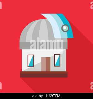 Observatory station icon in flat style Stock Vector