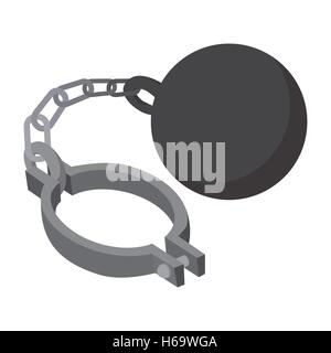 Prison ball and chain cartoon icon Stock Vector