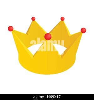 Golden crown isometric 3d icon Stock Vector