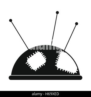 Pincushion with pins icon Stock Vector