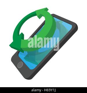 Smartphone refresh reload cartoon icon Stock Vector