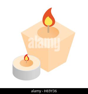 Spa candles isometric 3d icon Stock Vector