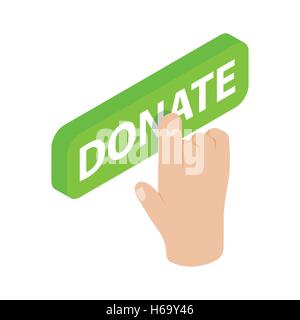 Please Donate and Give Green Sign Set Stock Vector - Illustration