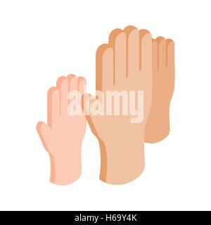 Hands raised up isometric 3d icon Stock Vector
