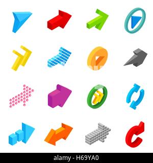 Arrow sign isometric 3d icons Stock Vector