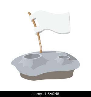 Flag on another planet icon Stock Vector
