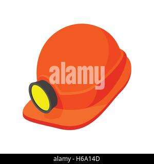 Helmet with a flashlight cartoon icon Stock Vector