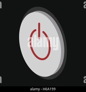 Grey power button cartoon icon Stock Vector