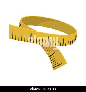 work yellow measuring tape cartoon vector illustration Stock Vector