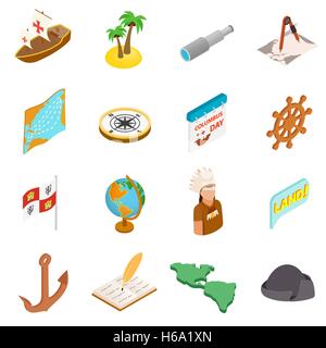 Happy Columbus Day icons Stock Vector