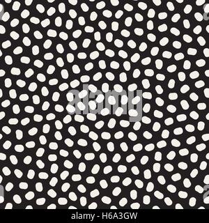 Vector Seamless Black And White Jumble Circles Pattern Stock Vector