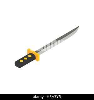 Wakizashi weapon isometric 3d icon Stock Vector
