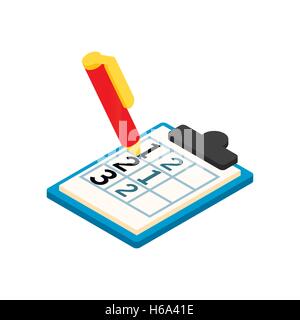 Golf scorecard with pan isometric 3d icon Stock Vector