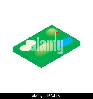 Golf course isometric 3d icon Stock Vector