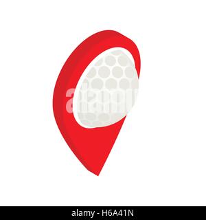 A map mark with a golf ball isometric 3d icon Stock Vector