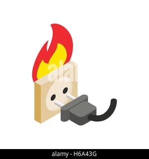 Burning socket isometric 3d icon Stock Vector