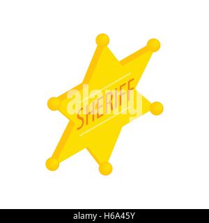 Sheriff star isometric 3d icon Stock Vector