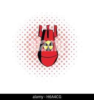 Atomic red bomb comics icon Stock Vector