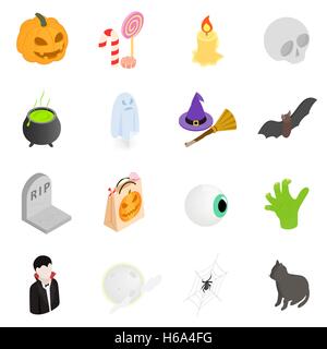 Halloween isometric 3d icons Stock Vector