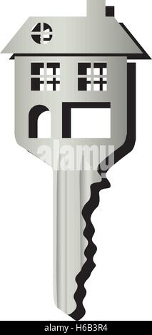 house shaped key icon image Stock Vector