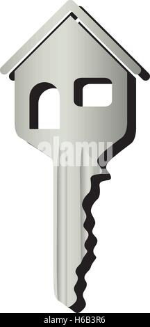 house shaped key icon image Stock Vector