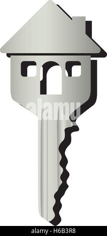 house shaped key icon image Stock Vector