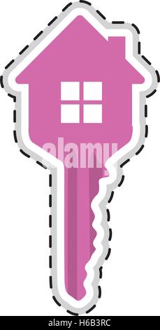 house shaped key icon image Stock Vector