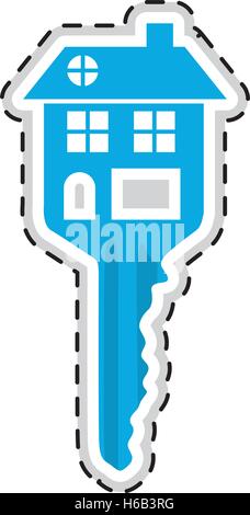 house shaped key icon image Stock Vector