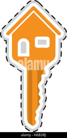 house shaped key icon image Stock Vector