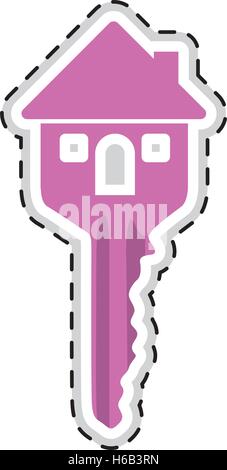 house shaped key icon image Stock Vector