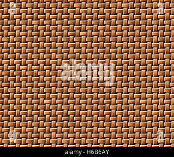 Closeup view of brown rattan knitted texture. Stock Photo