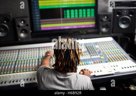 Working in recording studio Stock Photo