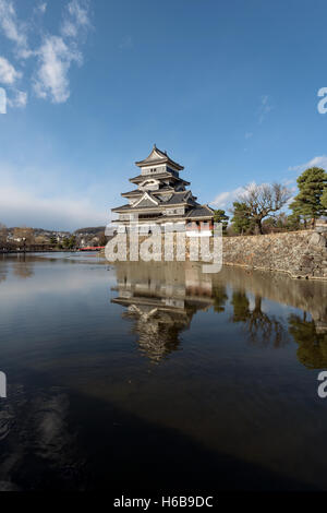 Matsumoto, Japan - December 26, 2015: Matsumoto Castle, one of Japan's premier historic castles, along with Himeji Castle and Ku Stock Photo