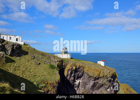 Lighthouse at St Abb's Head, Berwickshire, Scottish Borders, Scotland, UK Stock Photo