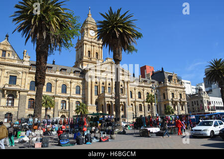All sorts of things are for sale during Market Day on the Grand Parade grounds in front of the Cape Town City Hall, South Africa Stock Photo