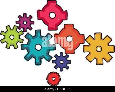colored gear cartoon icon image vector illustration design Stock Vector