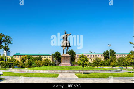 Equestrian statue of Amir Timur in Tashkent - Uzbekistan Stock Photo