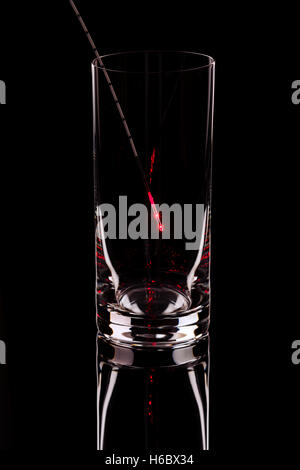 The shining probe in an glass on a black background Stock Photo