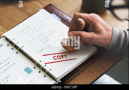 Copy Duplicate Print Scan Transcript Counterfoil Concpet Stock Photo